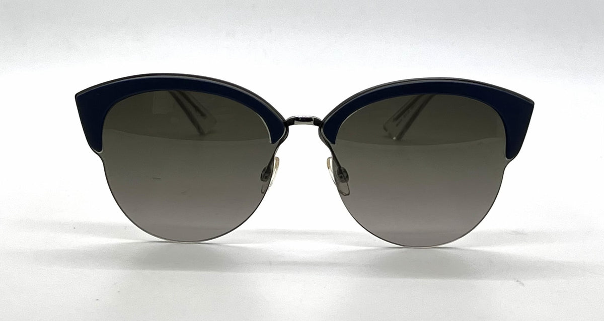 Christian Dior DioRun Cat-Eye Blue Palladium Sunglasses Grey Gradient Lenses-Unworn