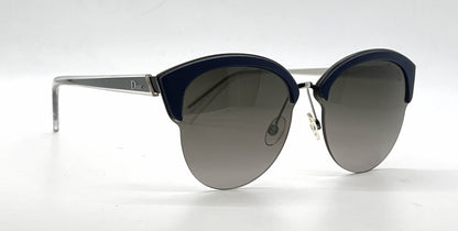 Christian Dior DioRun Cat-Eye Blue Palladium Sunglasses Grey Gradient Lenses-Unworn