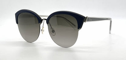 Christian Dior DioRun Cat-Eye Blue Palladium Sunglasses Grey Gradient Lenses-Unworn