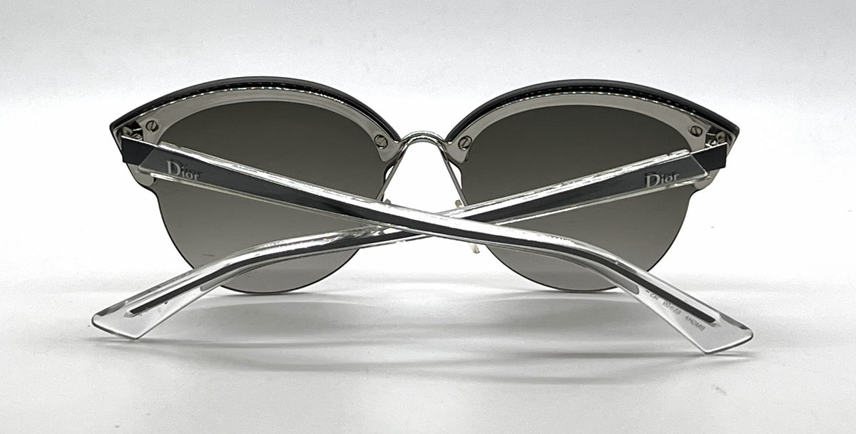 Christian Dior DioRun Cat-Eye Blue Palladium Sunglasses Grey Gradient Lenses-Unworn
