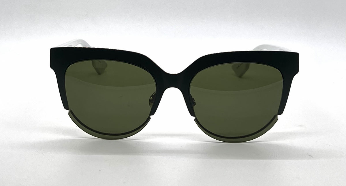 Christian Dior DiorSight2 Green White Cat-Eye Sunglasses Green Lenses-Unworn