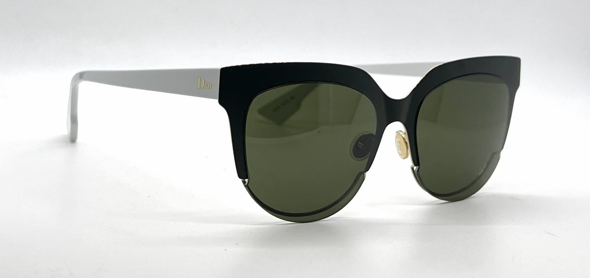 Christian Dior DiorSight2 Green White Cat-Eye Sunglasses Green Lenses-Unworn