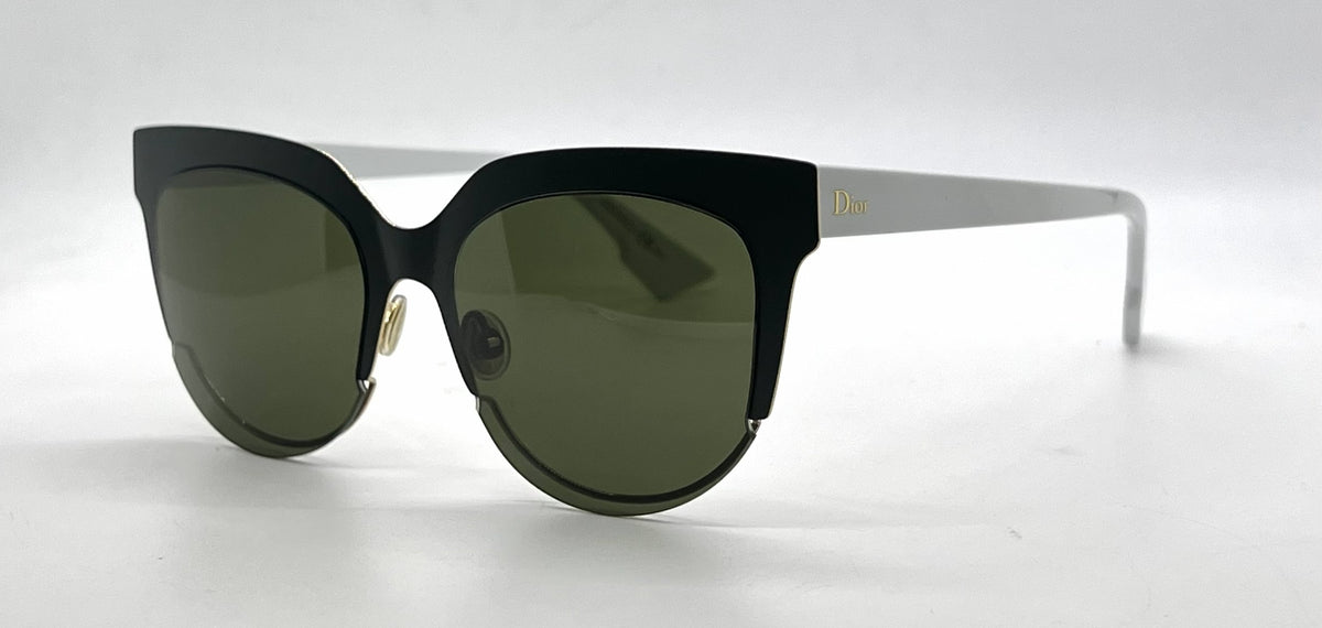 Christian Dior DiorSight2 Green White Cat-Eye Sunglasses Green Lenses-Unworn