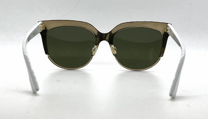 Christian Dior DiorSight2 Green White Cat-Eye Sunglasses Green Lenses-Unworn