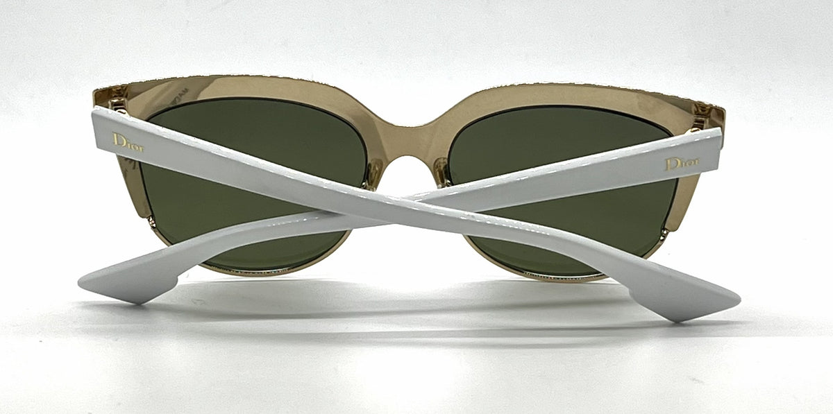 Christian Dior DiorSight2 Green White Cat-Eye Sunglasses Green Lenses-Unworn