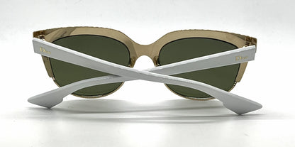 Christian Dior DiorSight2 Green White Cat-Eye Sunglasses Green Lenses-Unworn