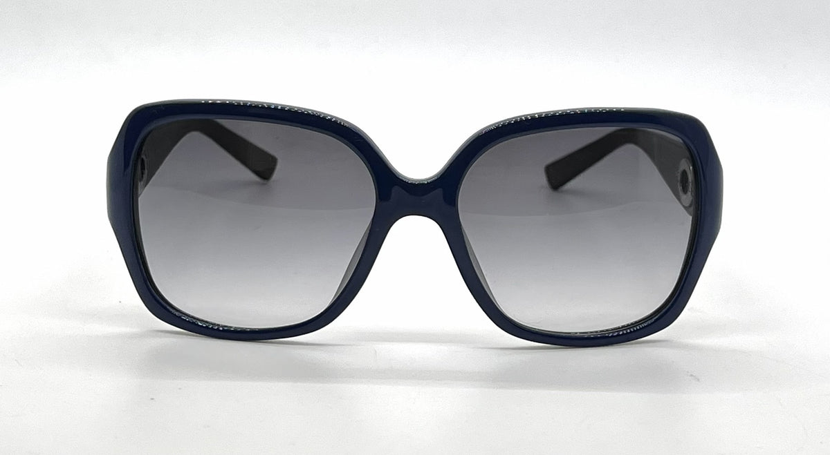 Christian Dior Diorissimo1 Square-Navy Optyl Leather Vintage Sunglasses -Grey Gradient-Deadstock