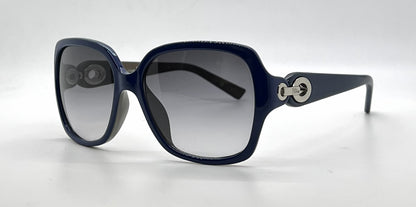 Christian Dior Diorissimo1 Square-Navy Optyl Leather Vintage Sunglasses -Grey Gradient-Deadstock