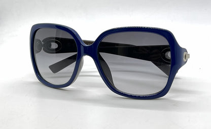Christian Dior Diorissimo1 Square-Navy Optyl Leather Vintage Sunglasses -Grey Gradient-Deadstock