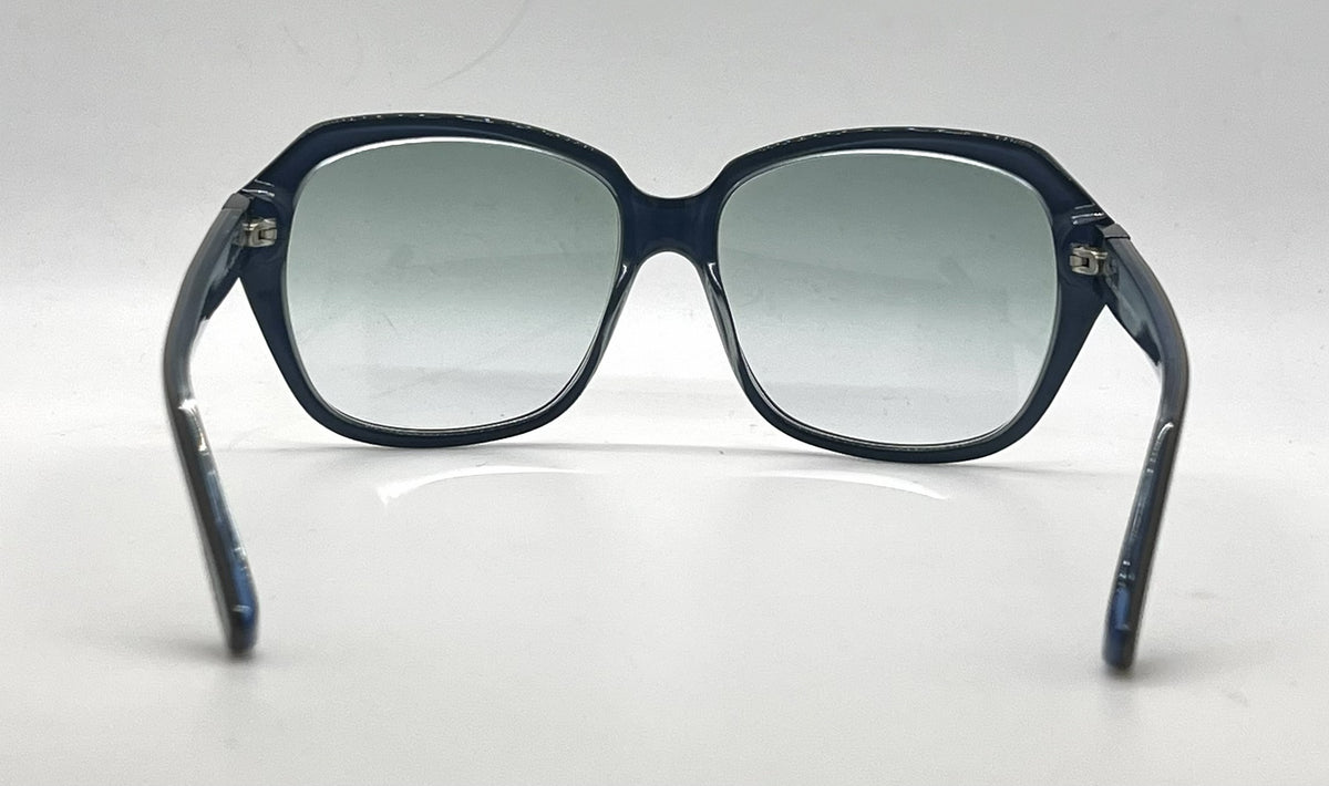 Hogan HO42 Blue Tortoise Oversized Butterfly Sunglasses-Light Blue Gradient Lenses-Unworn