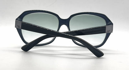 Hogan HO42 Blue Tortoise Oversized Butterfly Sunglasses-Light Blue Gradient Lenses-Unworn