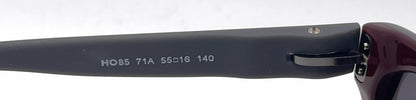 Hogan HO85 71A Deep Red Square Sunglasses-Dark Grey Lenses-Unworn