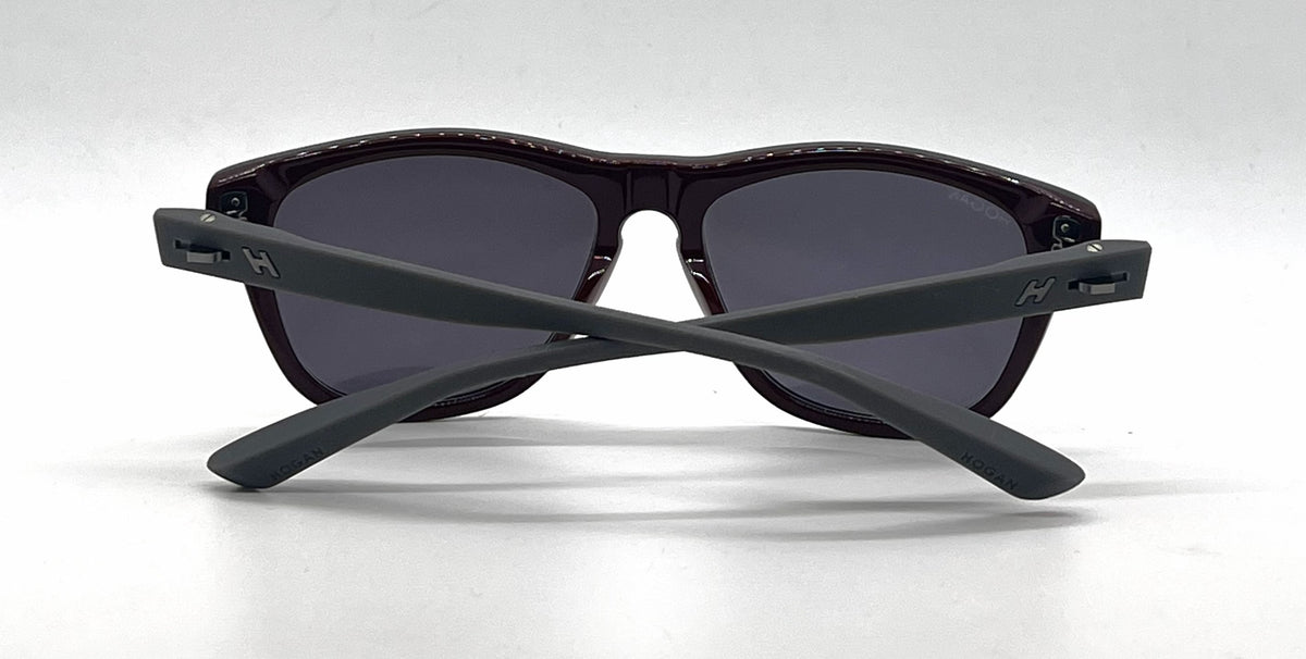 Hogan HO85 71A Deep Red Square Sunglasses-Dark Grey Lenses-Unworn