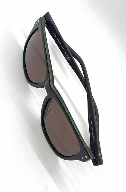 Hogan HO85 Square Brown Frame with Green lining Brown Lense Flexible Temples
