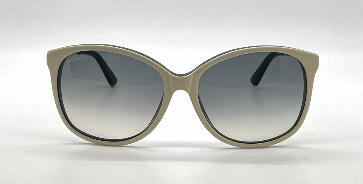Hogan HO83 25B Oversized Butterfly Cream Sunglasses Gradient Havananworn Lenses-U