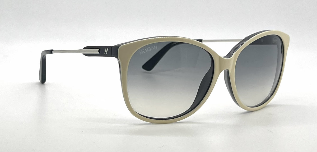 Hogan HO83 25B Oversized Butterfly Cream Sunglasses Gradient Havananworn Lenses-U