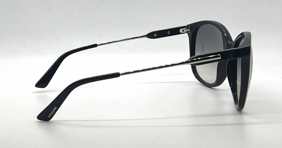 Hogan HO83 25B Oversized Butterfly Cream Sunglasses Gradient Havananworn Lenses-U