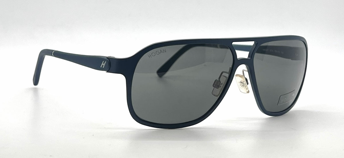 Hogan HO87 87A Matte Blue Aviator Sunglasses-Grey Lenses-Unworn