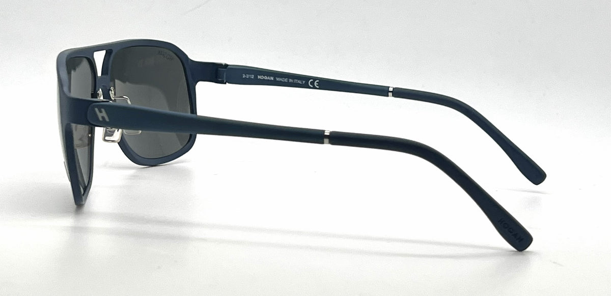 Hogan HO87 87A Matte Blue Aviator Sunglasses-Grey Lenses-Unworn