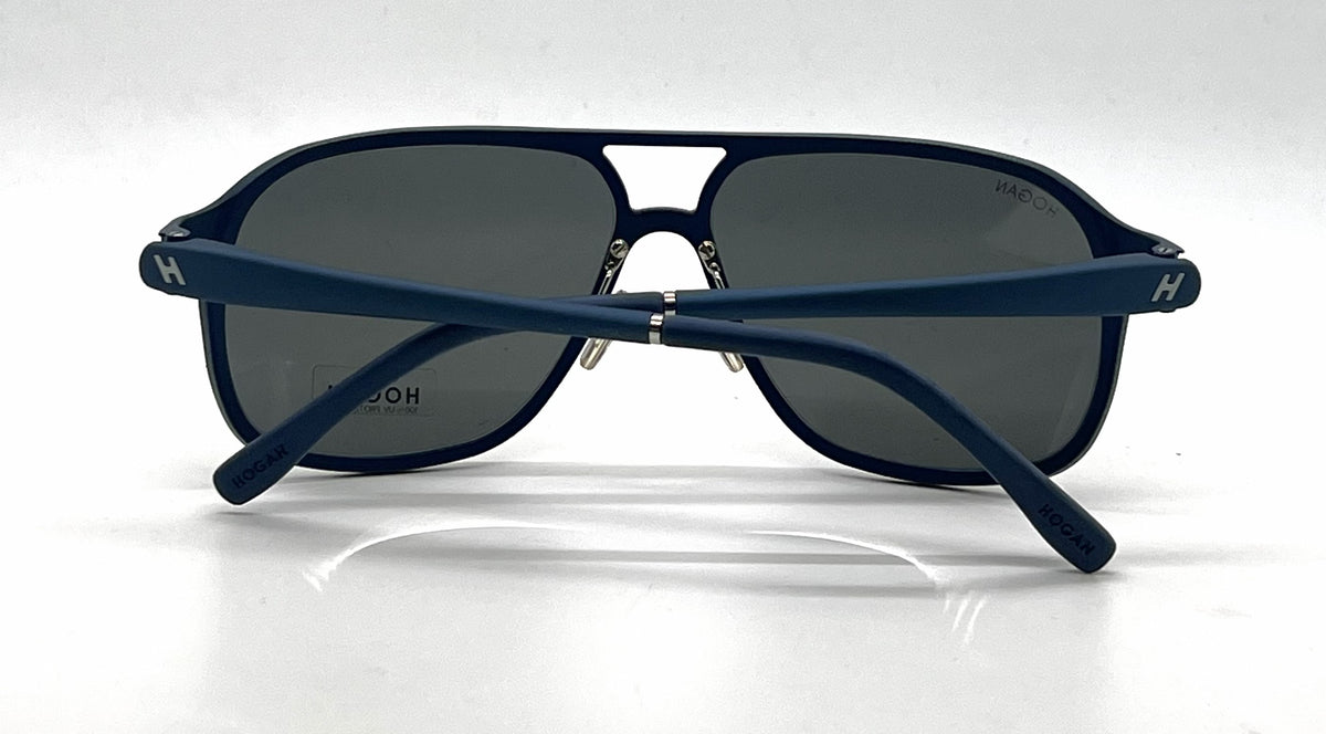 Hogan HO87 87A Matte Blue Aviator Sunglasses-Grey Lenses-Unworn