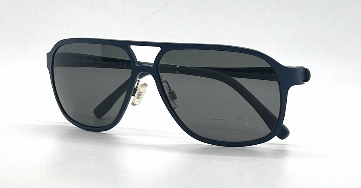 Hogan HO87 87A Matte Blue Aviator Sunglasses-Grey Lenses-Unworn