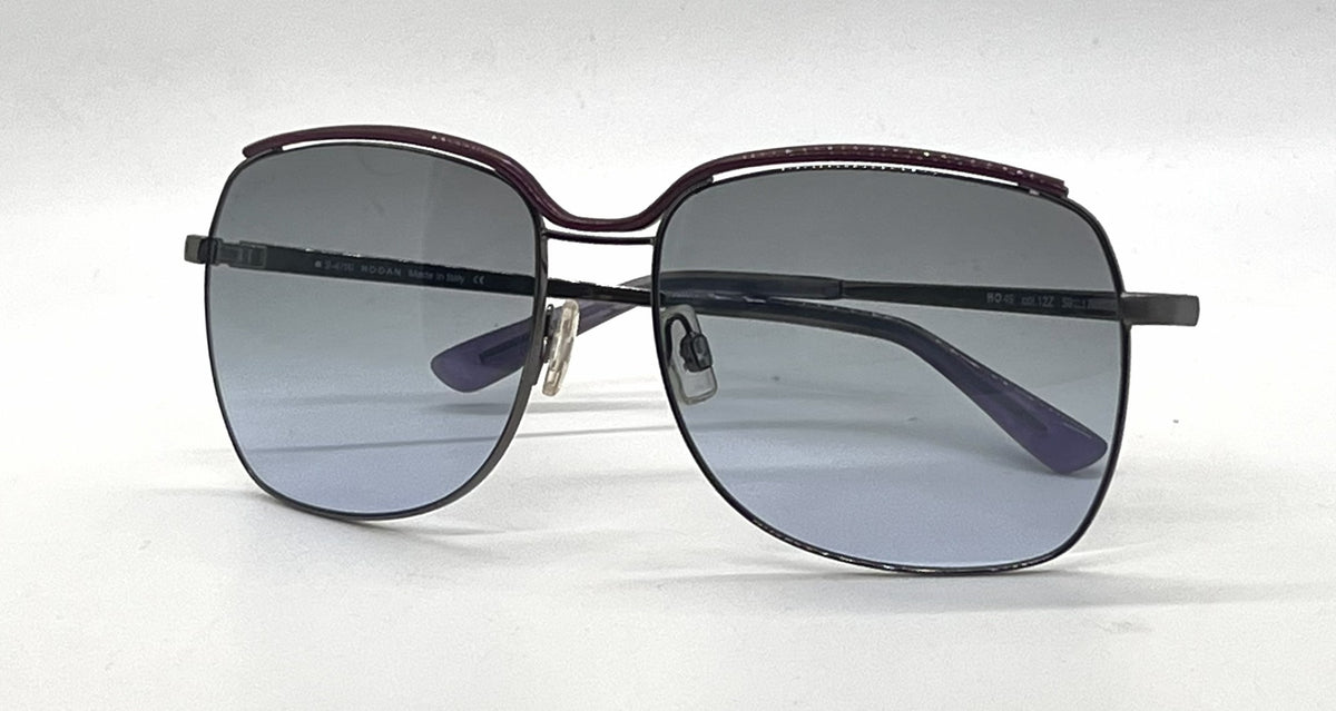 Hogan HO49 Gunmetal Purple Butterfly Sunglasses-Grey Lavender Gradient Lenses-Unworn