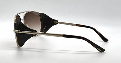 Hogan Cruiser HO58 28F Gold Aviator Sunglasses-Brown Gradient Lenses-Unworn