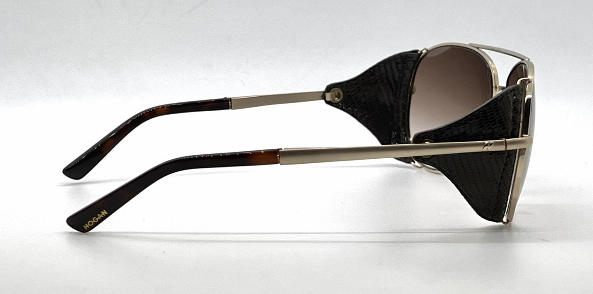 Hogan Cruiser HO58 28F Gold Aviator Sunglasses-Brown Gradient Lenses-Unworn