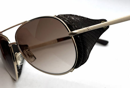 Hogan Cruiser HO58 28F Gold Aviator Sunglasses-Brown Gradient Lenses-Unworn