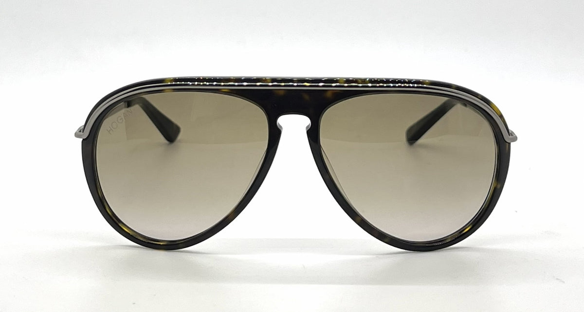 Hogan HO60 52F Tortoise Aviator Sunglasses-Light Brown Gradient Lenses-Unworn