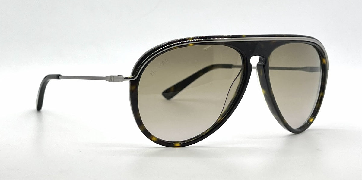 Hogan HO60 52F Tortoise Aviator Sunglasses-Light Brown Gradient Lenses-Unworn