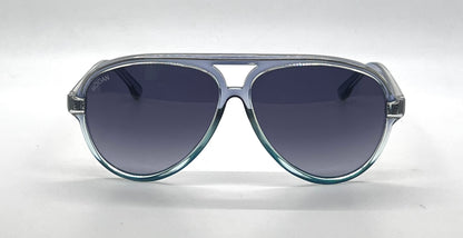 Hogan HO54 92W Translucent Grey Blue Aviator Sunglasses-Blue Gradient Lenses-Unworn