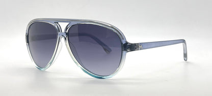 Hogan HO54 92W Translucent Grey Blue Aviator Sunglasses-Blue Gradient Lenses-Unworn
