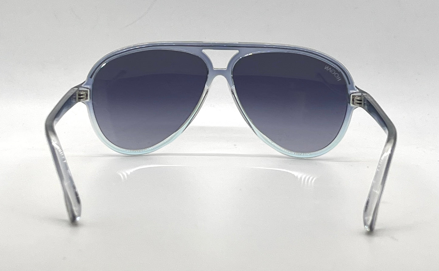 Hogan HO54 92W Translucent Grey Blue Aviator Sunglasses-Blue Gradient Lenses-Unworn