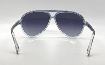 Hogan HO54 92W Translucent Grey Blue Aviator Sunglasses-Blue Gradient Lenses-Unworn