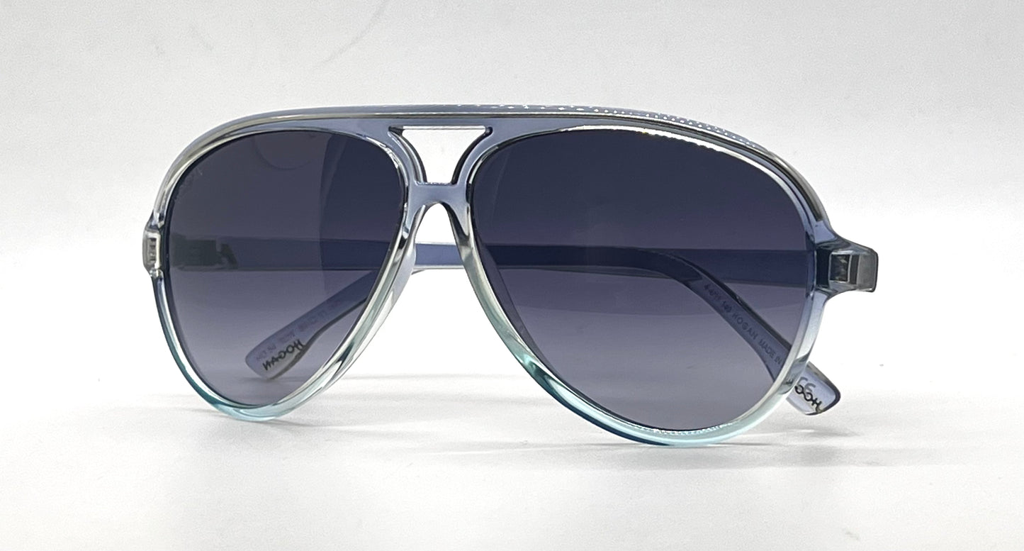 Hogan HO54 92W Translucent Grey Blue Aviator Sunglasses-Blue Gradient Lenses-Unworn