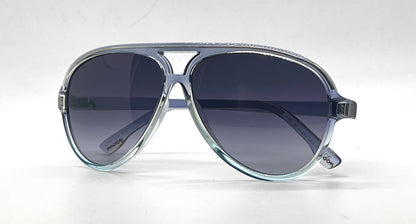Hogan HO54 92W Translucent Grey Blue Aviator Sunglasses-Blue Gradient Lenses-Unworn