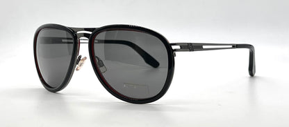Hogan HO35 05A Black Aviator Sunglasses-Grey Lenses-Unworn