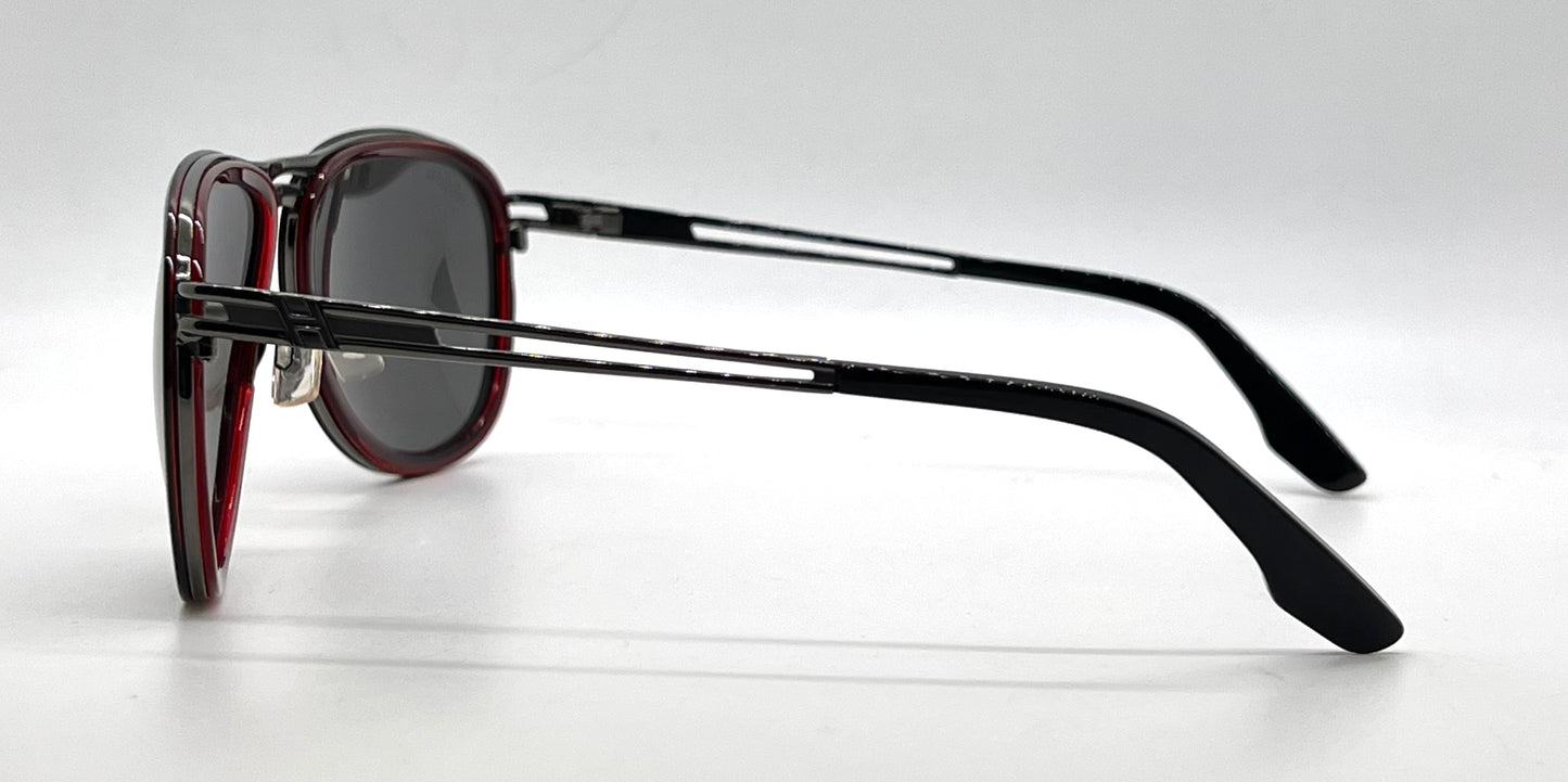 Hogan HO35 05A Black Aviator Sunglasses-Grey Lenses-Unworn