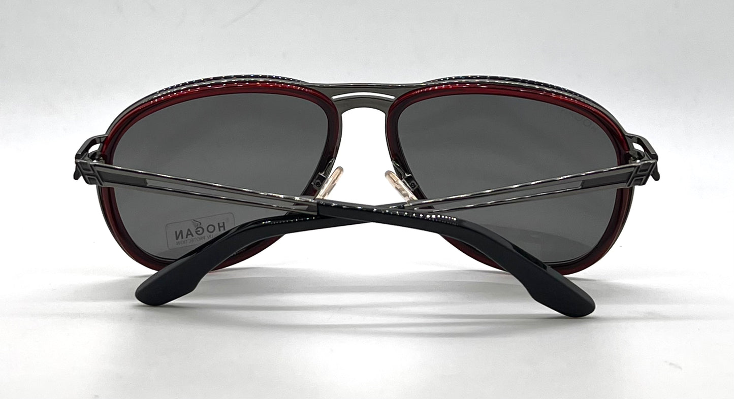 Hogan HO35 05A Black Aviator Sunglasses-Grey Lenses-Unworn