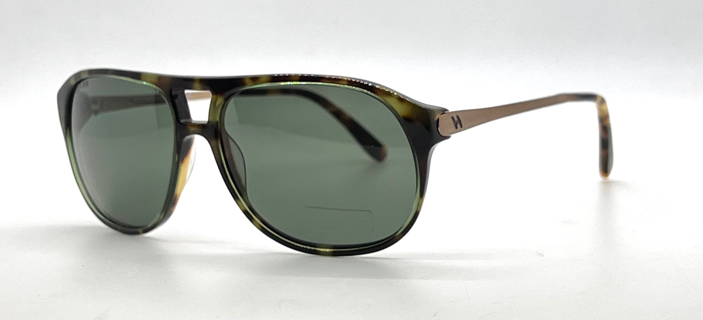 Hogan HO90 95N Green Tortoise Aviator Sunglasses-Green Lenses-Unworn