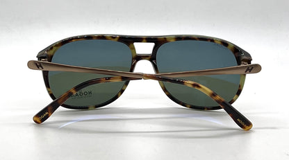 Hogan HO90 95N Green Tortoise Aviator Sunglasses-Green Lenses-Unworn