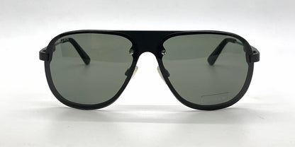 Hogan HO92 02N Matte Black Aviator Sunglasses-Green Lenses-Unworn