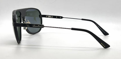 Hogan HO92 02N Matte Black Aviator Sunglasses-Green Lenses-Unworn
