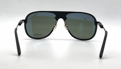 Hogan HO92 02N Matte Black Aviator Sunglasses-Green Lenses-Unworn