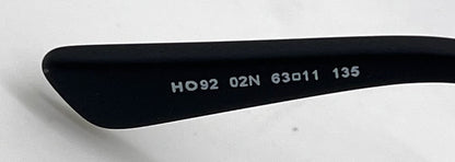 Hogan HO92 02N Matte Black Aviator Sunglasses-Green Lenses-Unworn