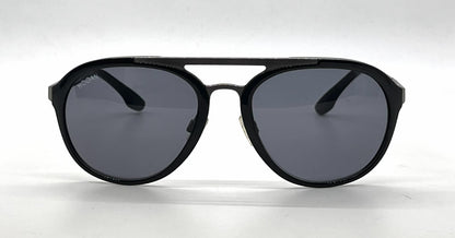Hogan HO09 05A Black Gunmetal Round Aviator Sunglasses-Grey Lenses-Unworn