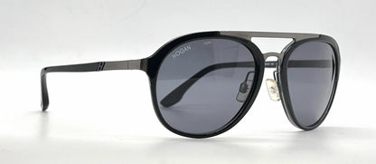 Hogan HO09 05A Black Gunmetal Round Aviator Sunglasses-Grey Lenses-Unworn