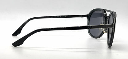 Hogan HO09 05A Black Gunmetal Round Aviator Sunglasses-Grey Lenses-Unworn