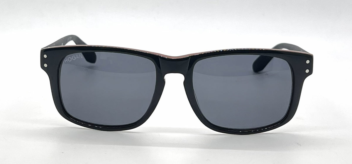 Hogan HO86 92A Black Square Sunglasses-Dark Grey Lenses-Unworn